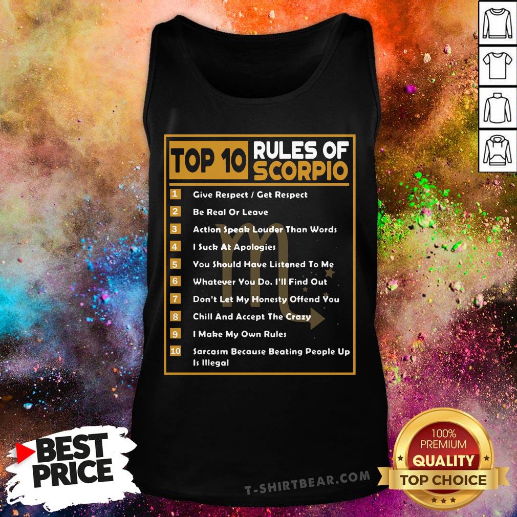 Cool Top 10 Rules Of Scorpio Birthday Shirt