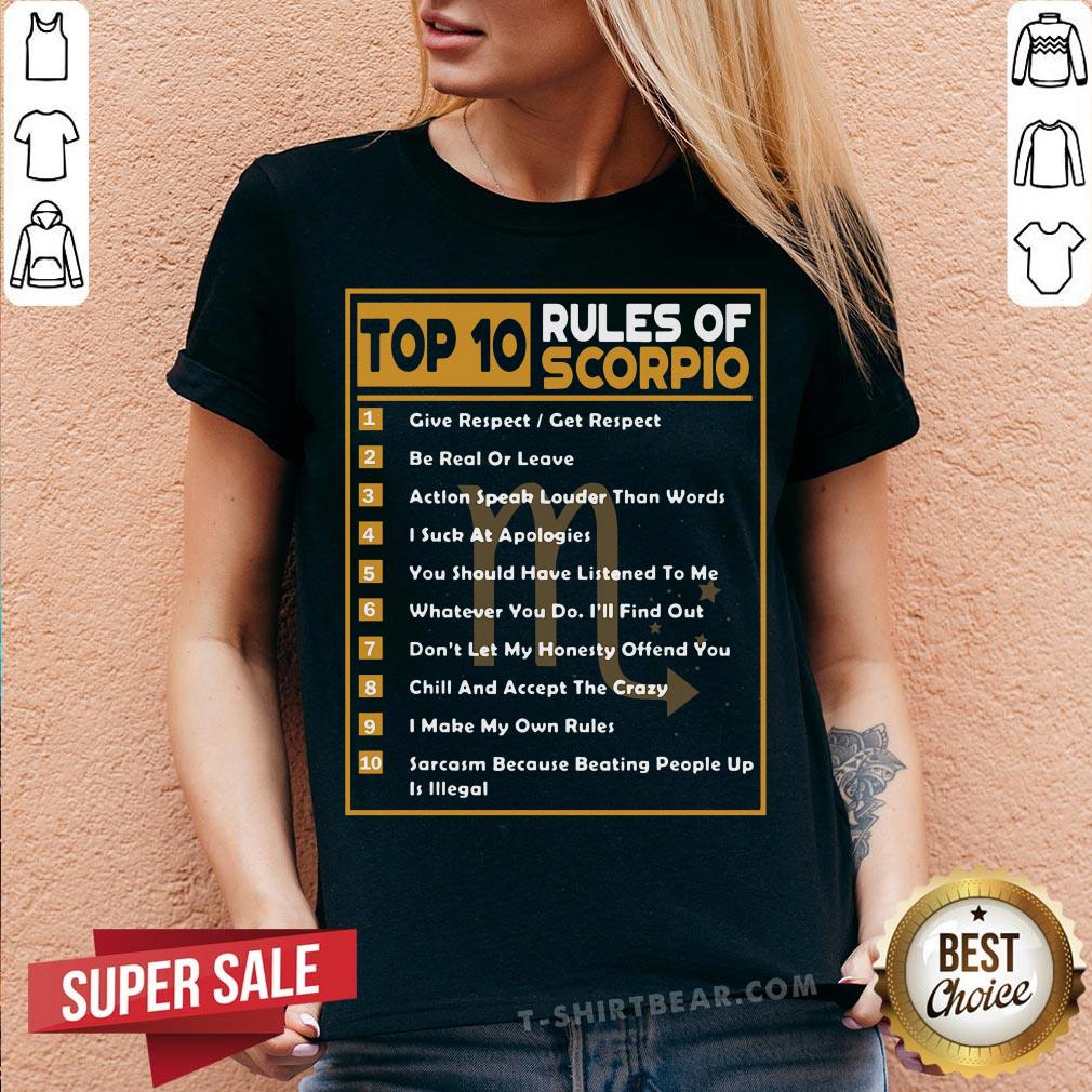 Cool Top 10 Rules Of Scorpio Birthday Shirt