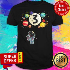 Galaxy 3 Years Old Birthday Boy Gifts Astronaut 3Rd Birthday Shirt