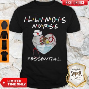 Nice Illinois Nurse Heart Stethoscope Lllinois Flag #Essential Shirt