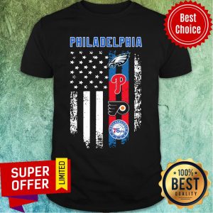 America Flag Philadelphia Teams Shirt