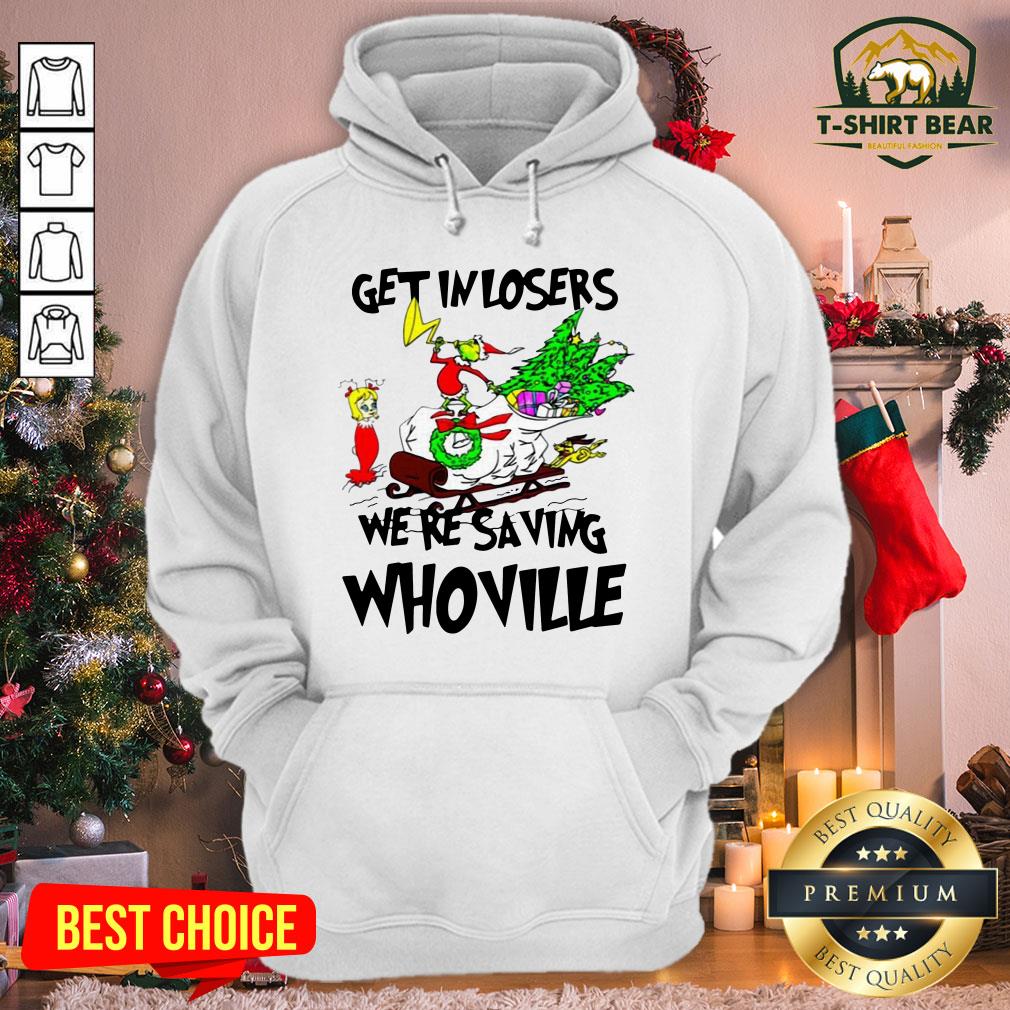 Colorful Grinch Get In Losers We're Saving Whoville Christmas Shirt