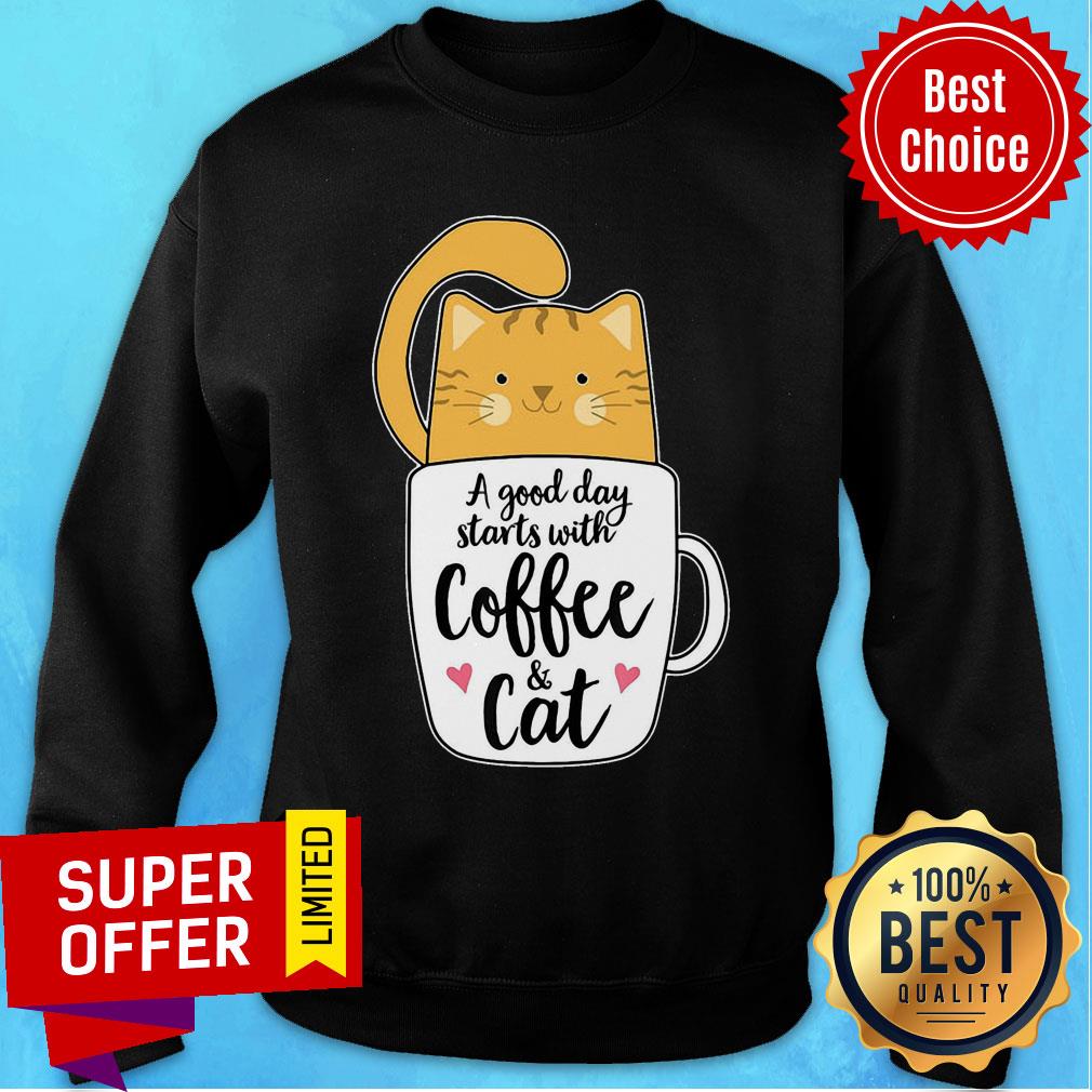 A Good Day Starts With Coffee Cat Shirt