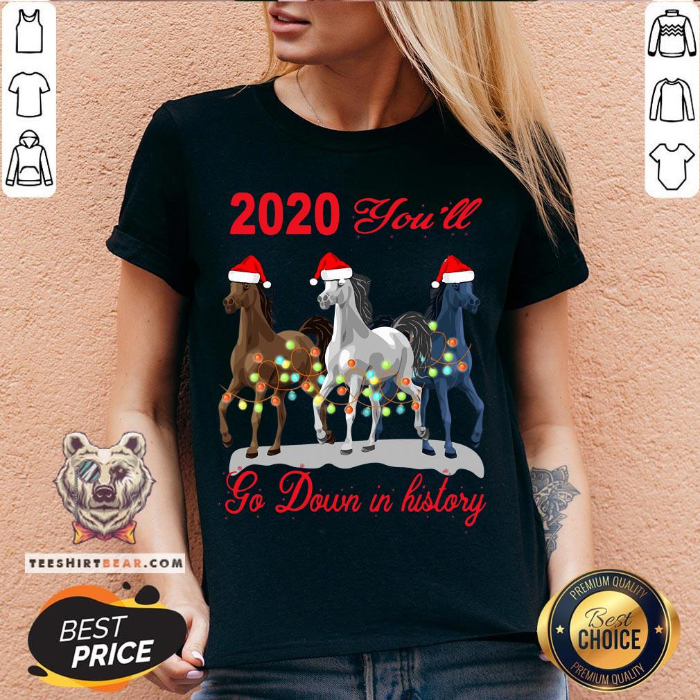 Cute Three Horse 2020 You Will Go Down In History Christmas Shirt