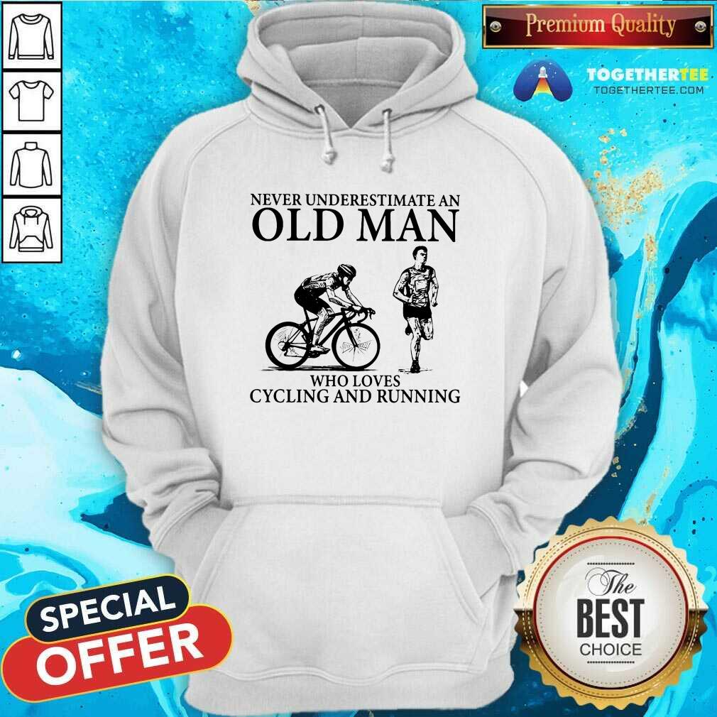 An Old Man Who Loves Cycling And Running Shirt