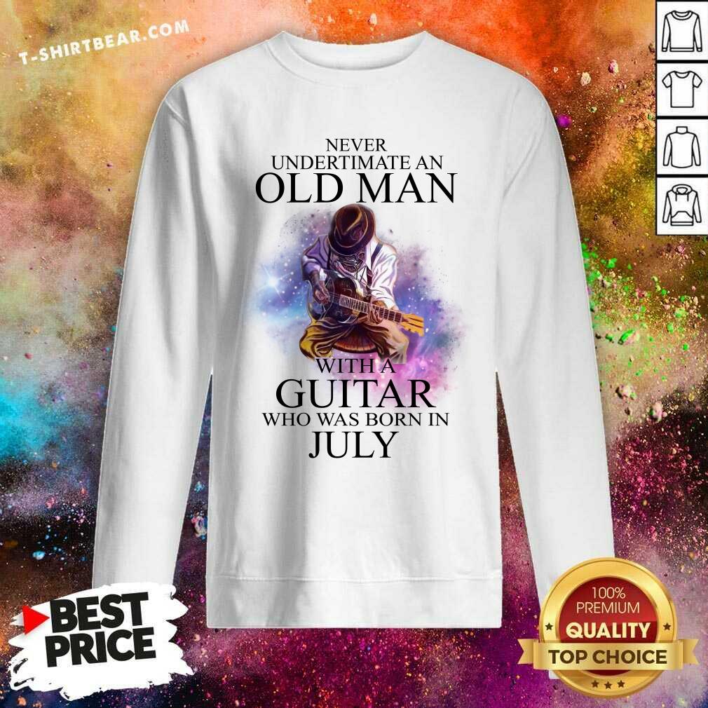 An Old Man With A Guitar Who Was Born In July Shirt