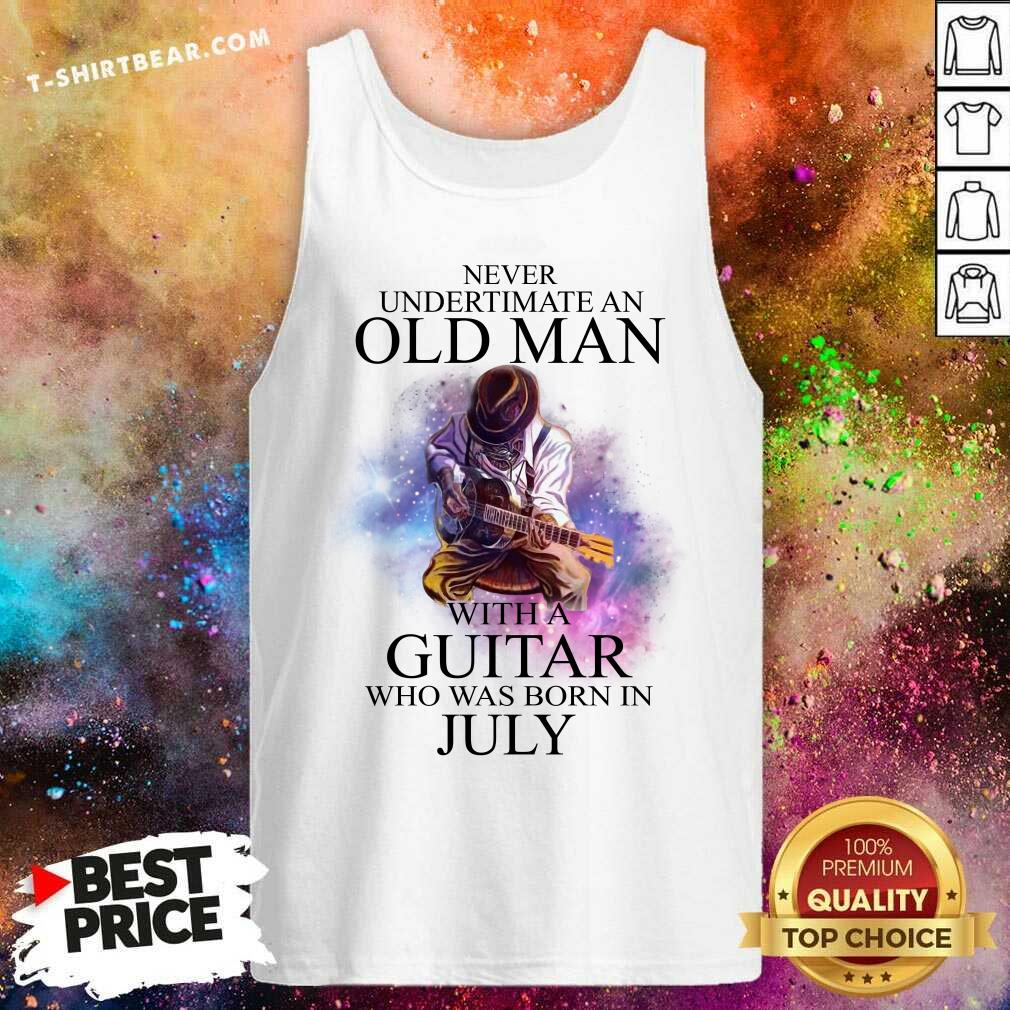 An Old Man With A Guitar Who Was Born In July Shirt