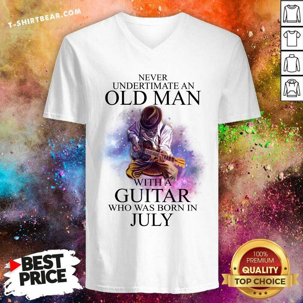 An Old Man With A Guitar Who Was Born In July Shirt