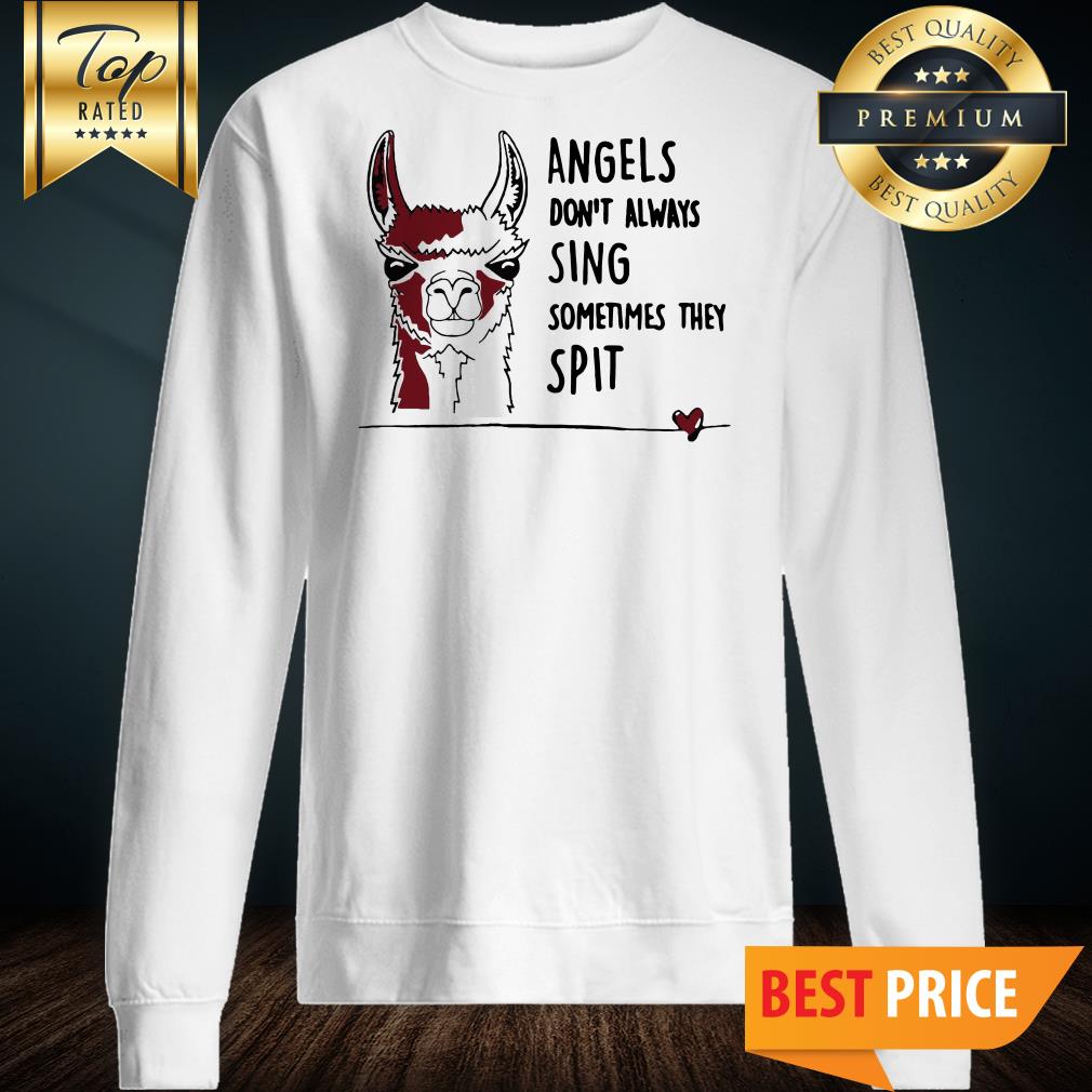 Angels Don’t Sing Sometimes They Spit Llama Heart Shirt