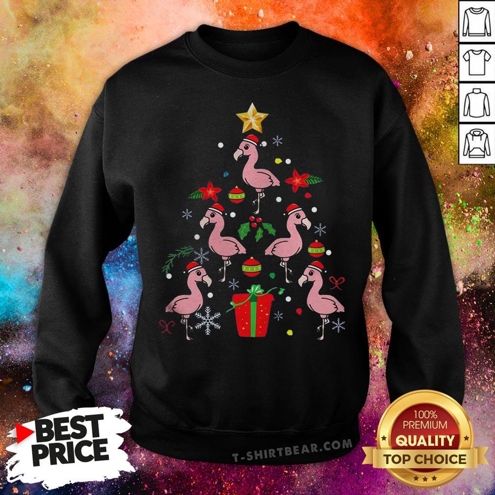 Colorful Flamingo Christmas Ornament Tree Xmas Shirt