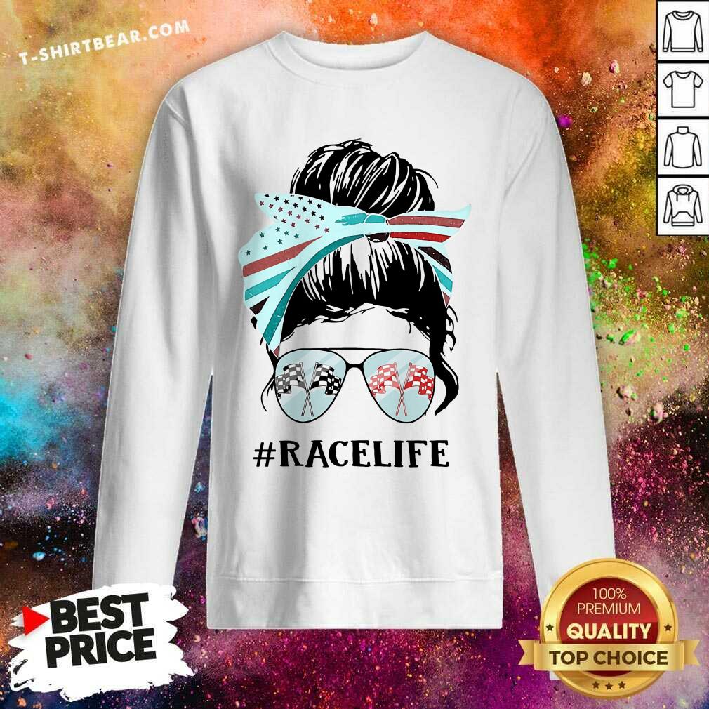 Auto Racing Life Messy Bun Girl Shirt