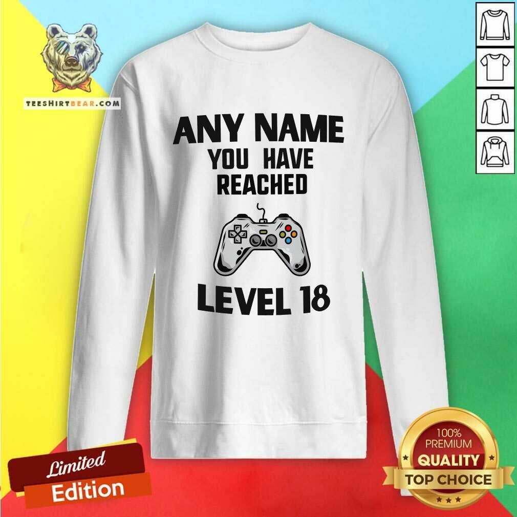 Awesome Any Name You Have Reached Level 18 Gaming Shirt