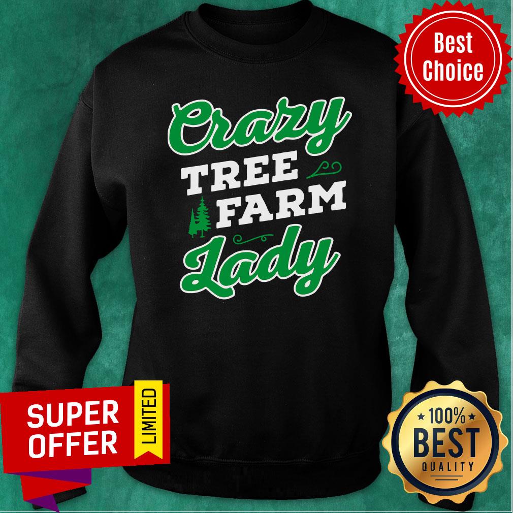 Awesome Crazy Tree Farm Lady Christmas Tree Merry Xmas Shirt