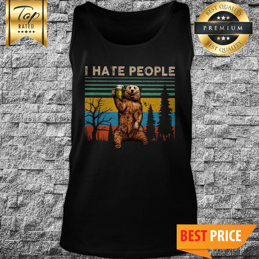 Awesome I Hate People – Bear Drinking Beer Vintage Shirt