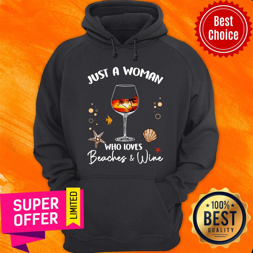 Awesome Just A Woman Who Loves Beaches And Wine Shirt