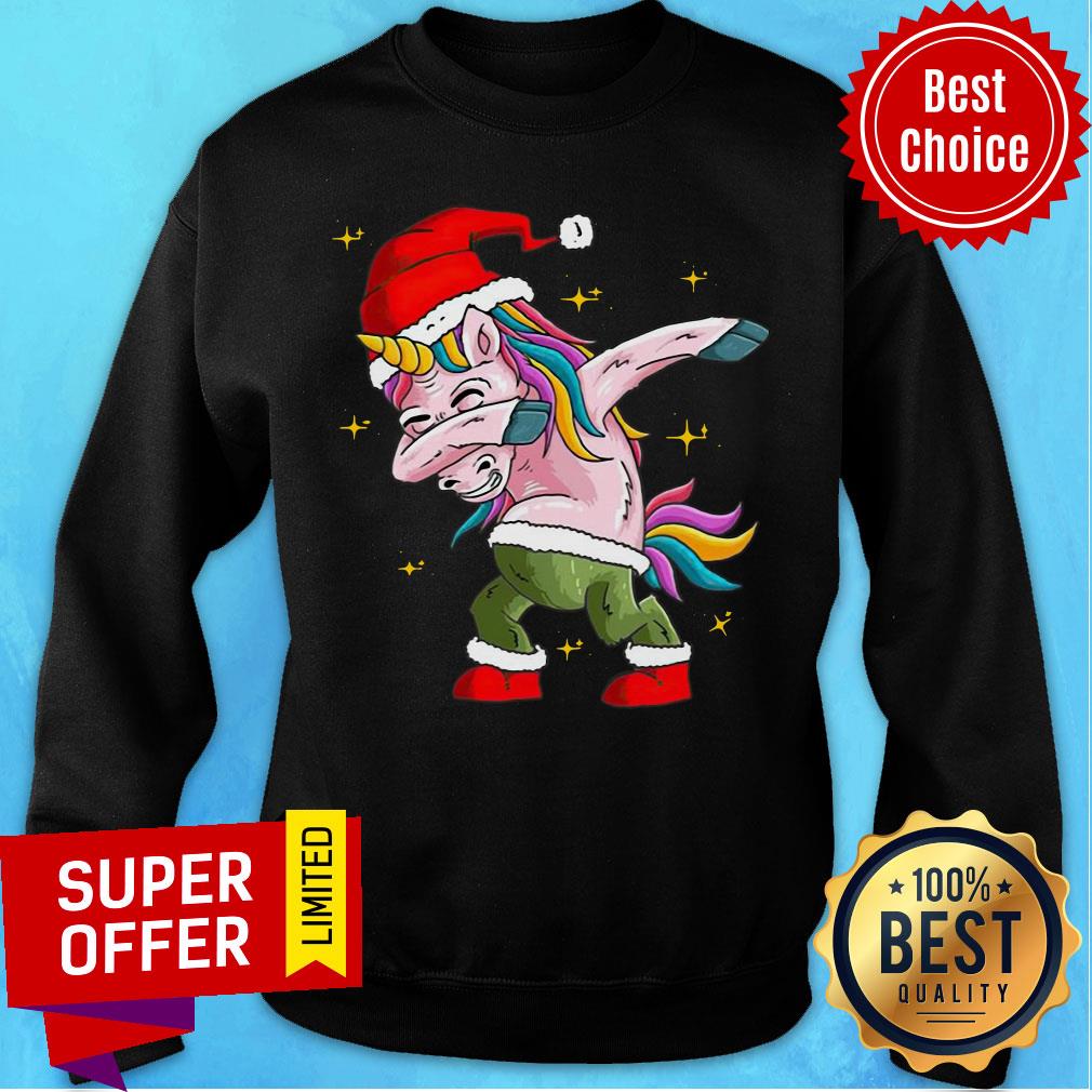 Awesome Santa Unicorn Dabbing Christmas Shirt