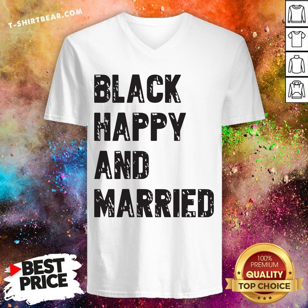 Premium Black Happy And Married Shirt