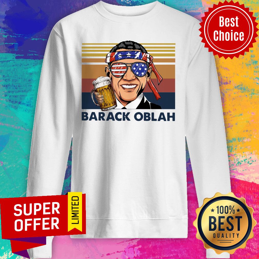 Barack Obama Barack Oblah Drink Beer The 4th 4th Of July Vintage Shirt
