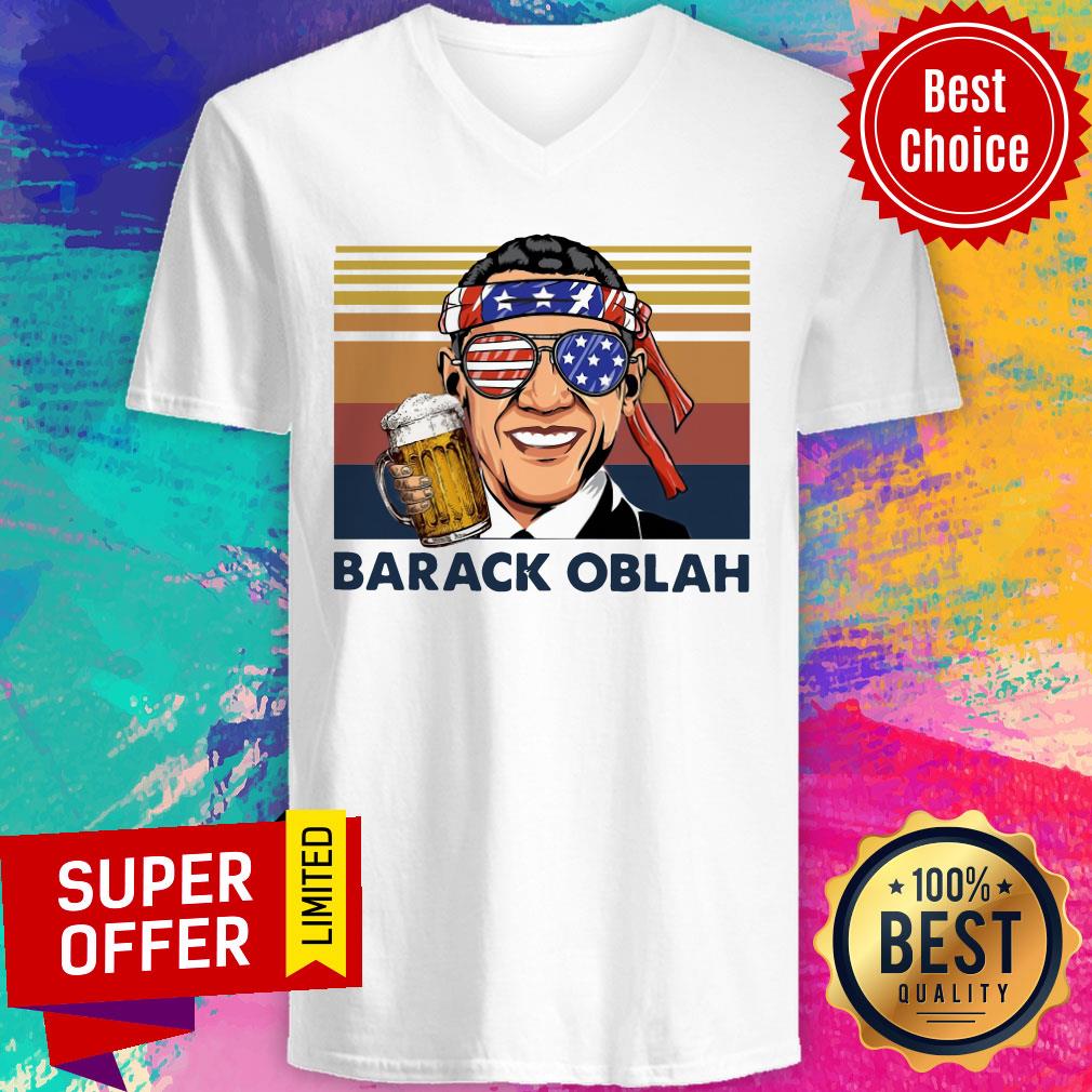 Barack Obama Barack Oblah Drink Beer The 4th 4th Of July Vintage Shirt