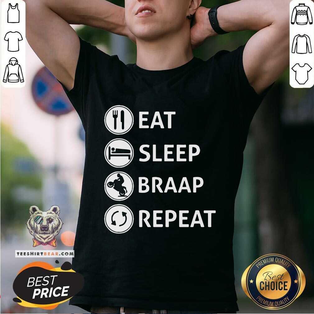 Bewildered Eat Sleep Braap 12 Repeat Shirt