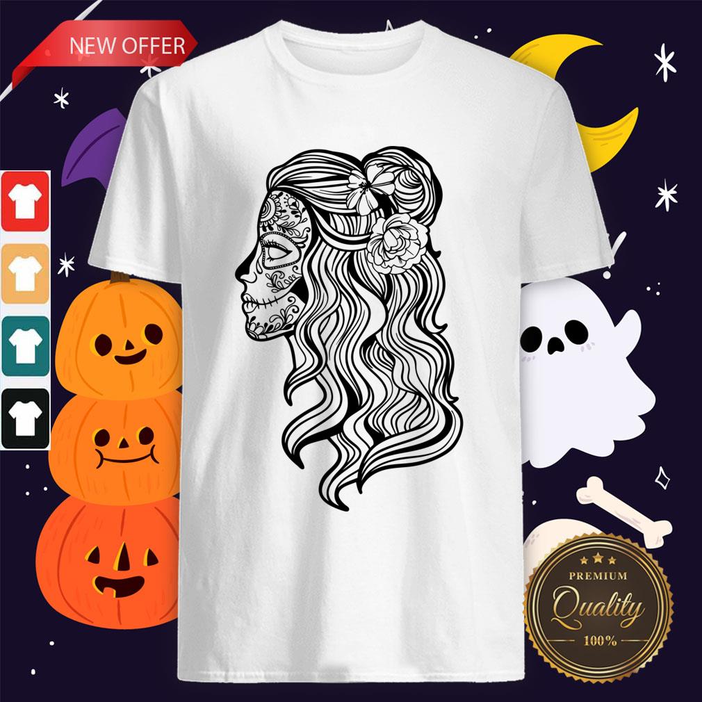 black-and-white-beautiful-woman-skull-with-smooth-hair-dia-de-los-muertos-shirt.jpg