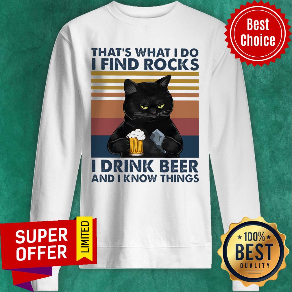 Black Cat Geology Find Rock Beer Shirt
