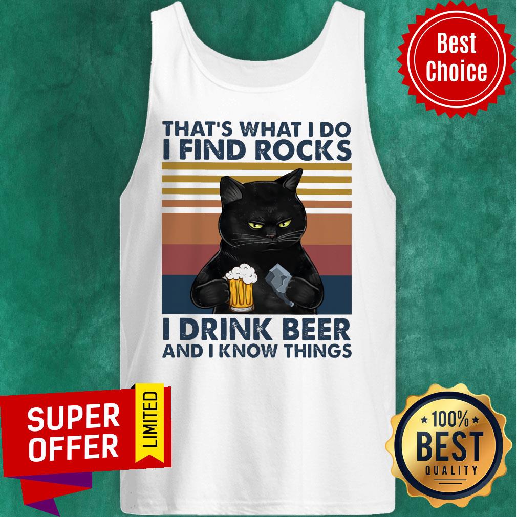Black Cat Geology Find Rock Beer Shirt