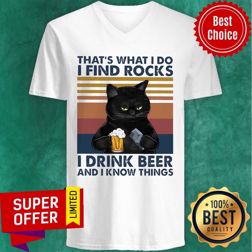 Black Cat Geology Find Rock Beer Shirt