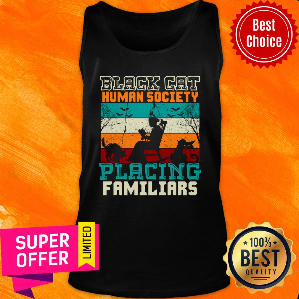 Black Cat Human Society Placing Familiar Vintage Shirt