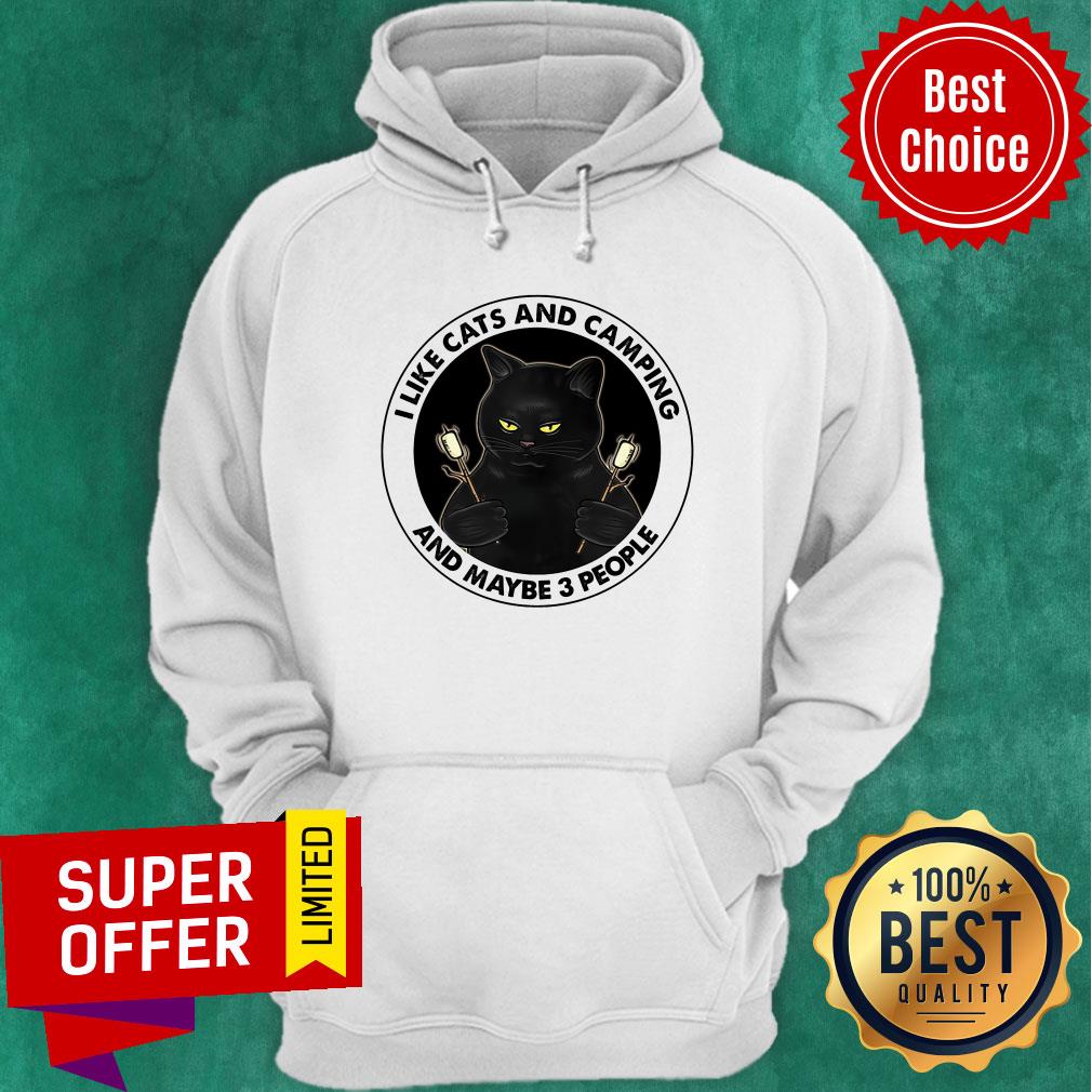 Black Cat I Like Cats And Camping And Maybe 3 People Shirt