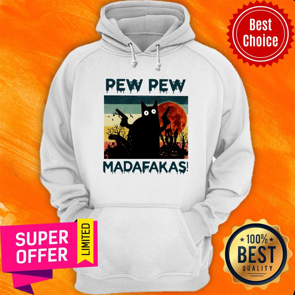 Black Cat Pew Pew Madafakas Halloween Shirt