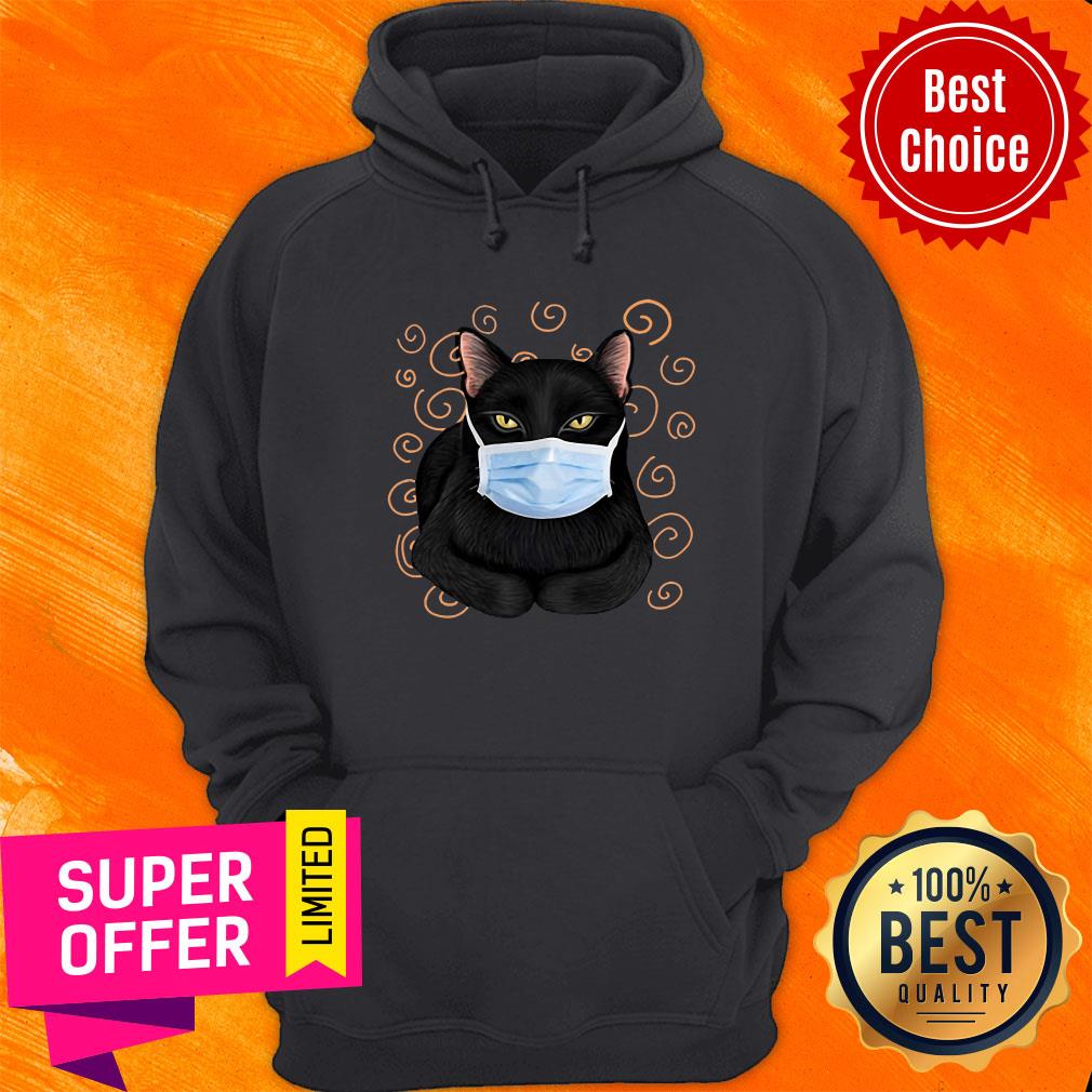 Black Cat Wear Face Mask Shirt