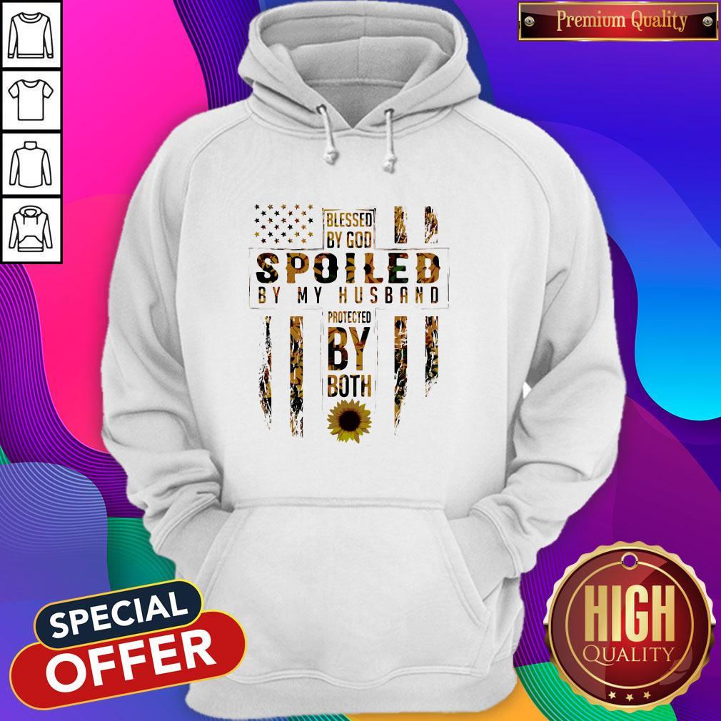 Blessed By God Spoiled By My Husband Protected By Both Sunflower shirt