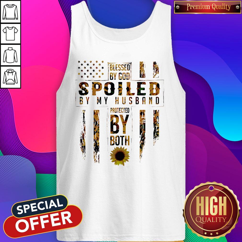 Blessed By God Spoiled By My Husband Protected By Both Sunflower shirt