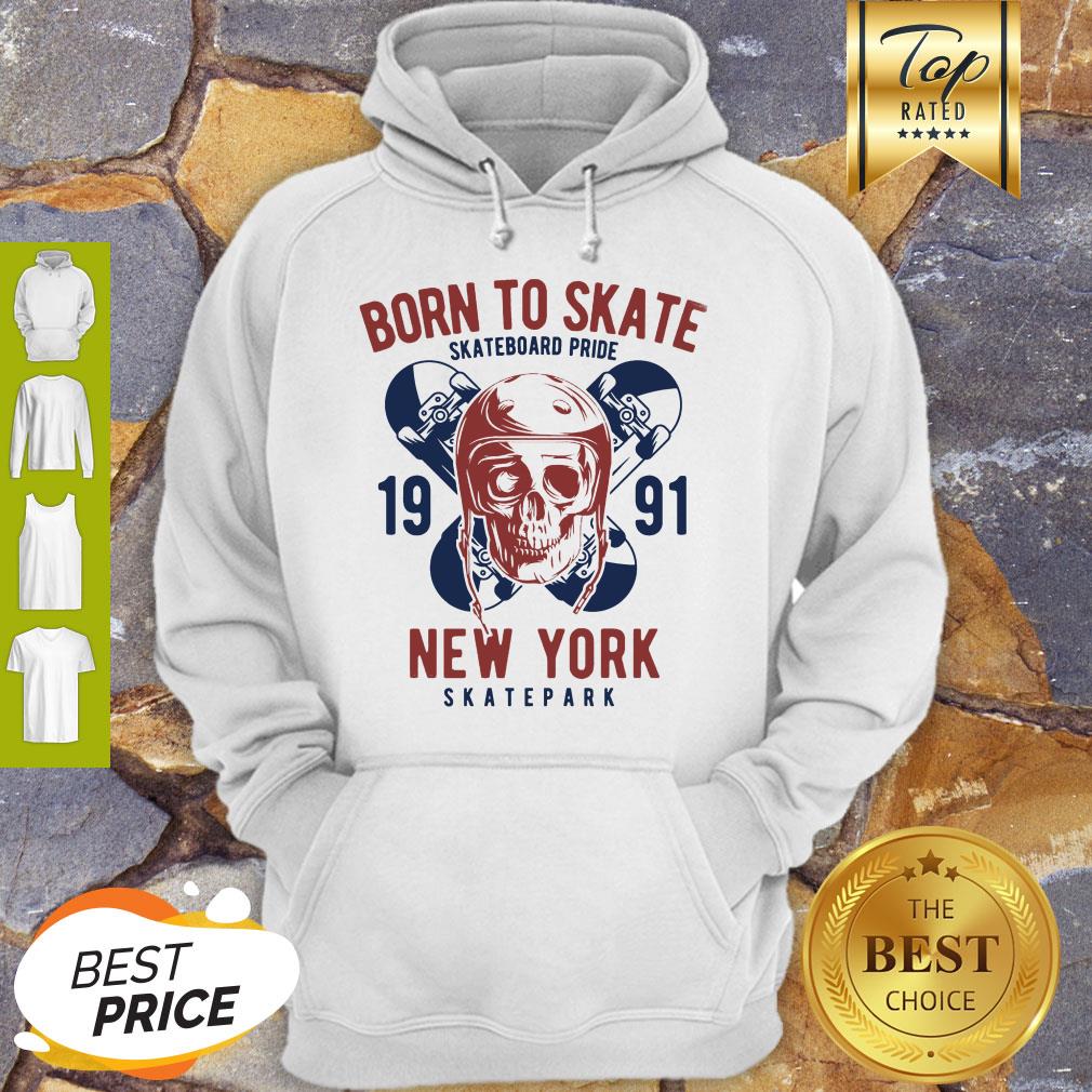 Born to Skate Skateboard Pride Skull 1991 New York Skatepark Shirt