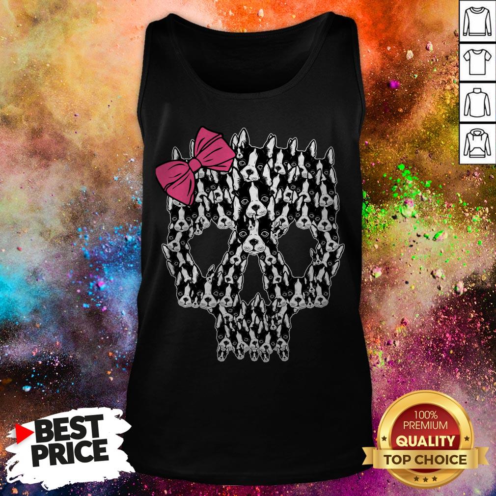 Boston Terrier Sugar Skull Day Of The Dead T-Shirt