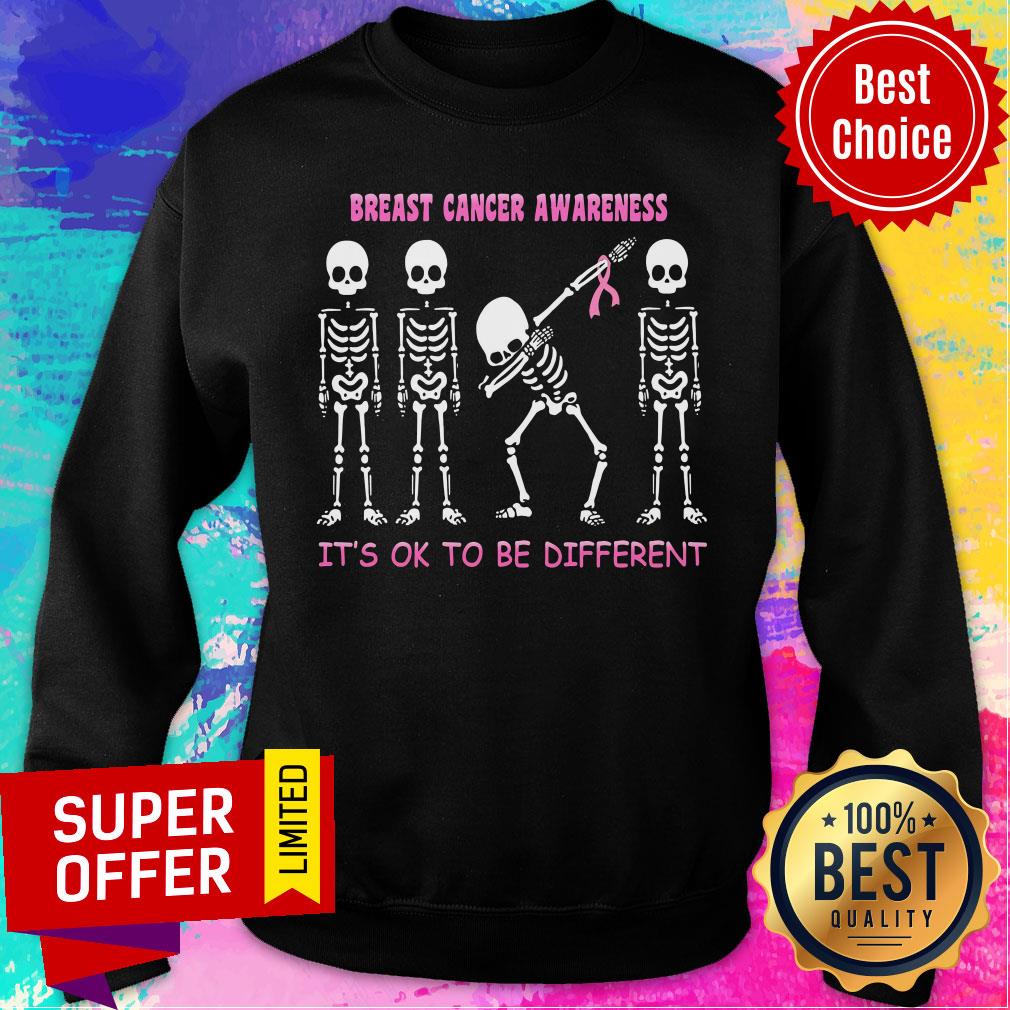 Breast Cancer Awareness Skeleton It's Ok Different Shirt