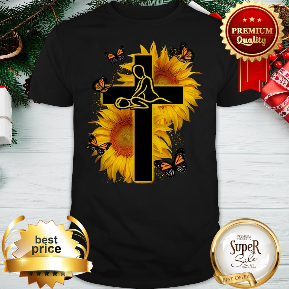 Butterfly Massage Therapist Christ Sunflower Shirt