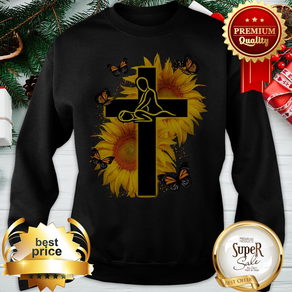 Butterfly Massage Therapist Christ Sunflower Shirt