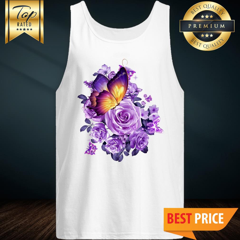 Butterfly Purple Flowers Classic Shirt