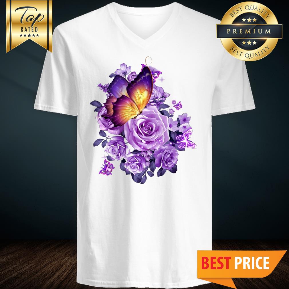 Butterfly Purple Flowers Classic Shirt