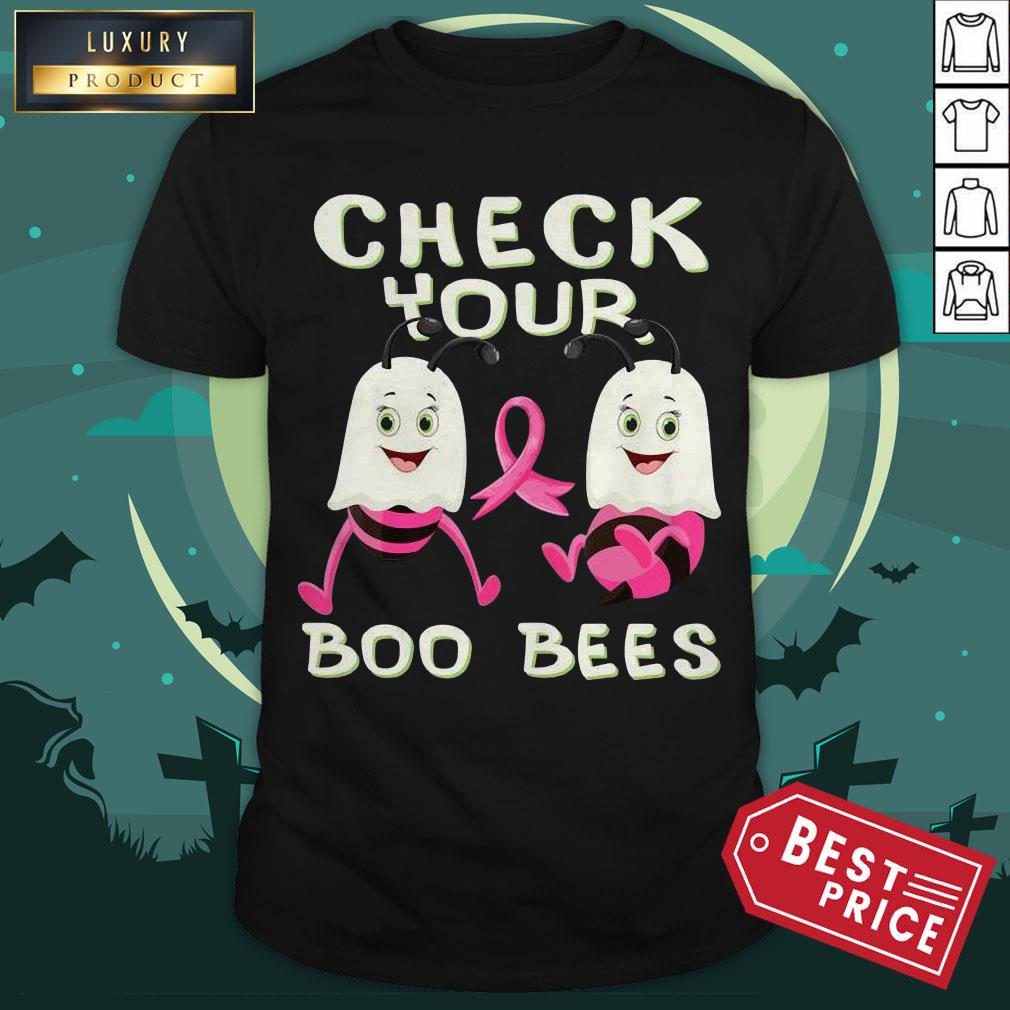 Check Your Boo Bees Breast Cancer Ghost Halloween Ribon Fun T-Shirt
