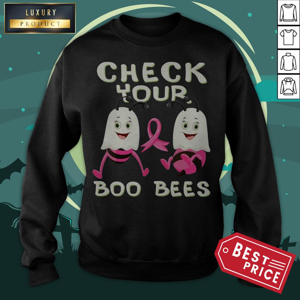 Check Your Boo Bees Breast Cancer Ghost Halloween Ribon Fun T-Shirt