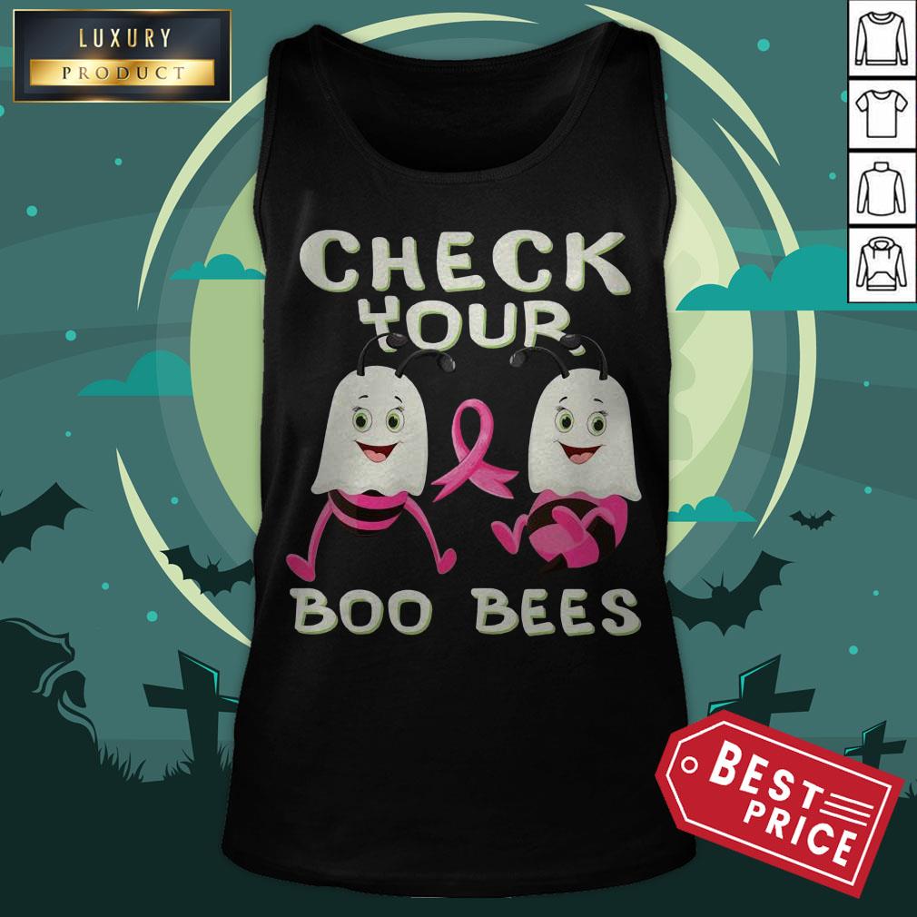 Check Your Boo Bees Breast Cancer Ghost Halloween Ribon Fun T-Shirt