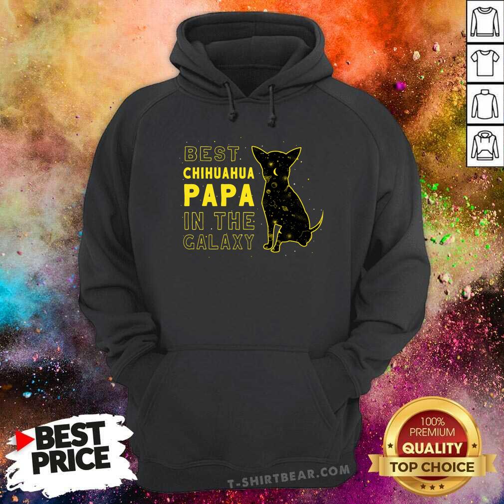 Chihuahua Best Papa In The Galaxy Cat Shirt