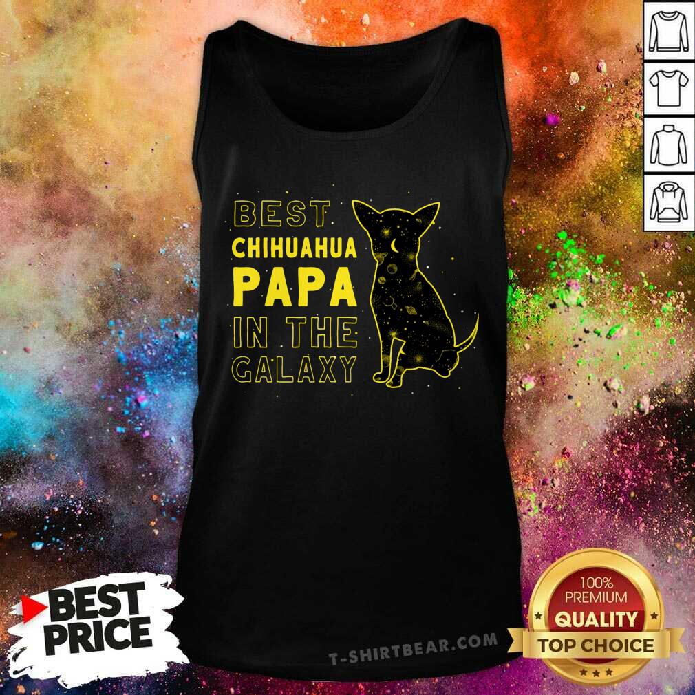 Chihuahua Best Papa In The Galaxy Cat Shirt