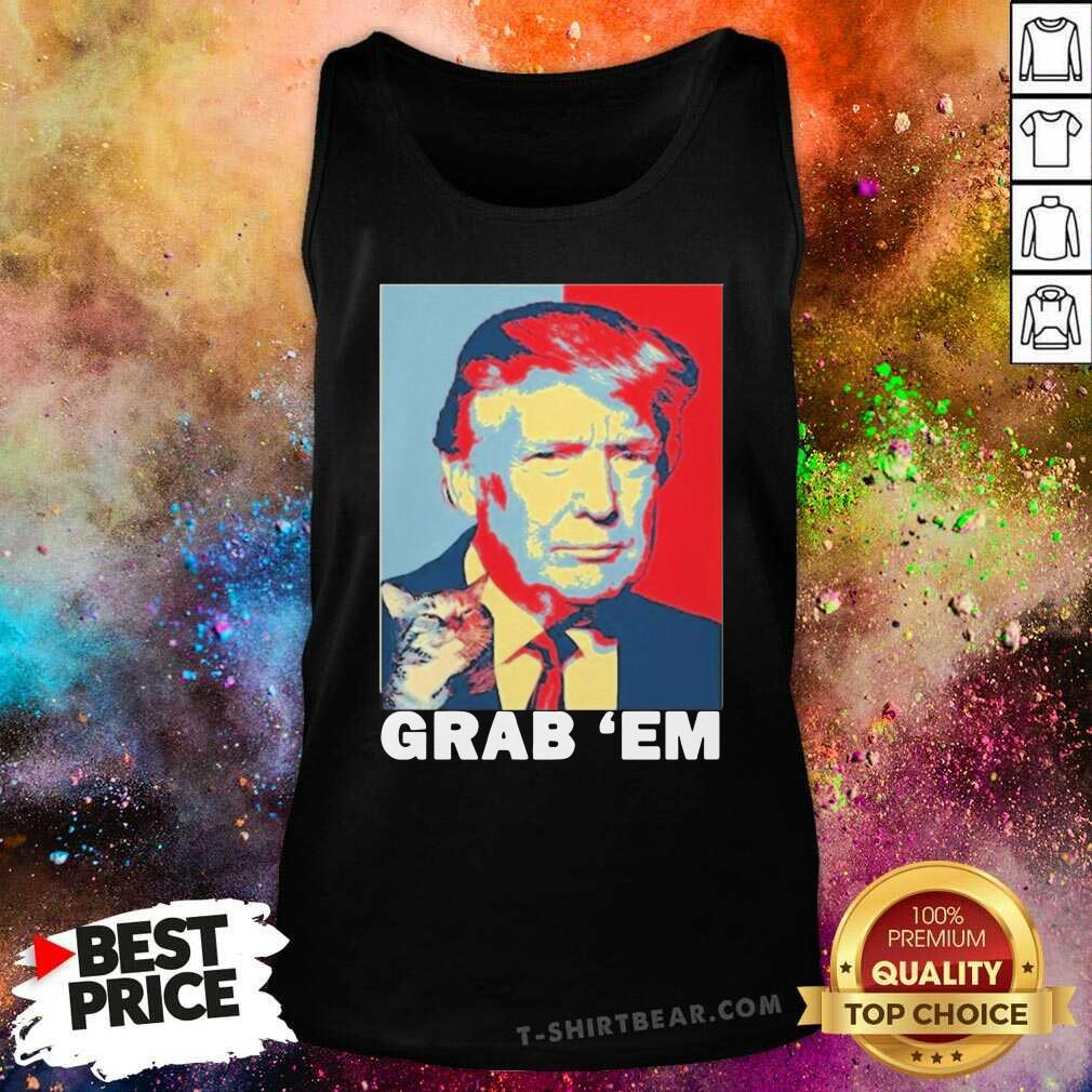 Colorful Donald Trump And Cat Grab Em Obama Style Shirt