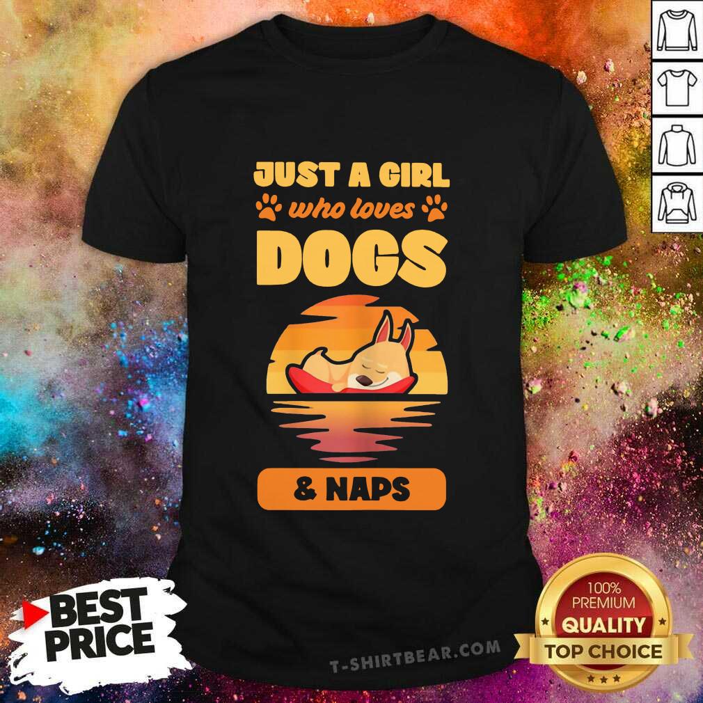 Colorful Just A Girl Who Loves Dogs And Naps Shirt