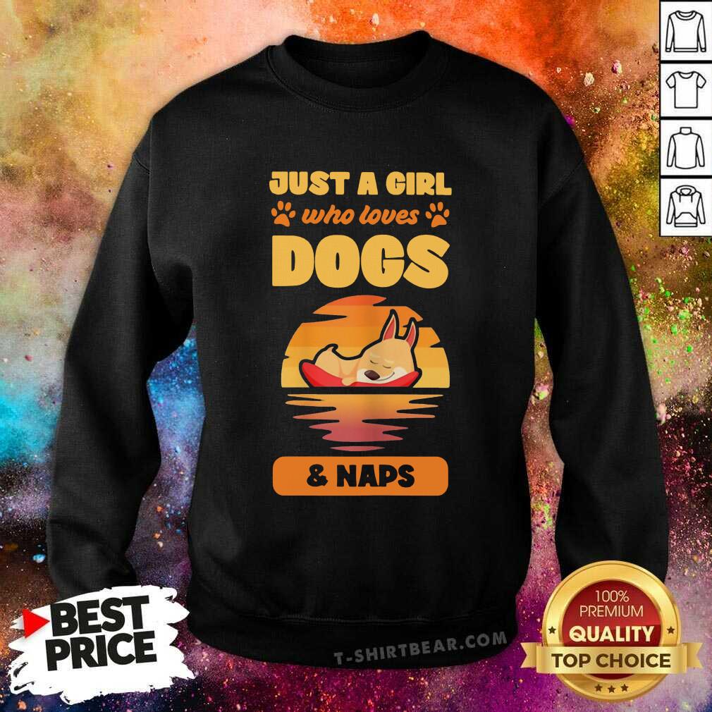 Colorful Just A Girl Who Loves Dogs And Naps Shirt
