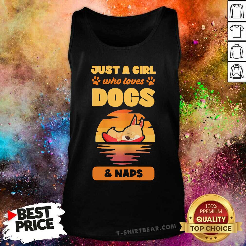Colorful Just A Girl Who Loves Dogs And Naps Shirt